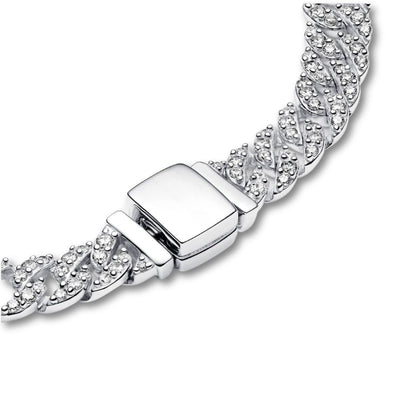 Moissanite Cuban Armbånd | Hvidguld 18k