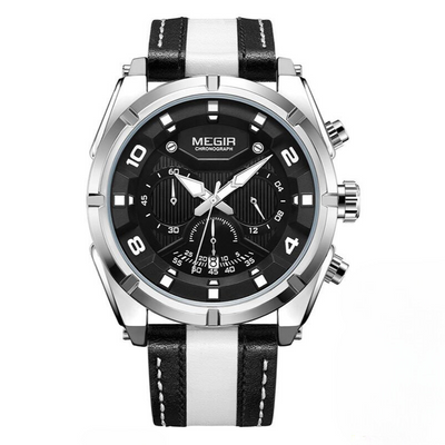 Luksus Læder Militær Sport Chronograph Ur
