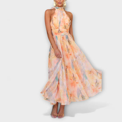 Tessa™ | Maxi Kjole med Akvarelprint