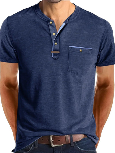 Saxon - Elegant Rund Hals T-shirt Med Lomme