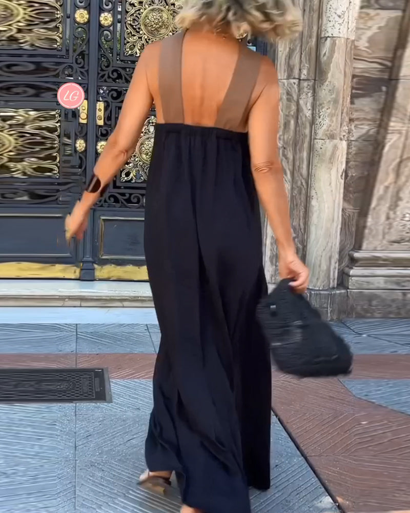 Elegant Kjole med Åben Ryg og Krydsning