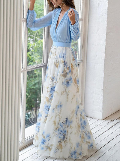 Elena | Maxi Kjole med Blomsterprint