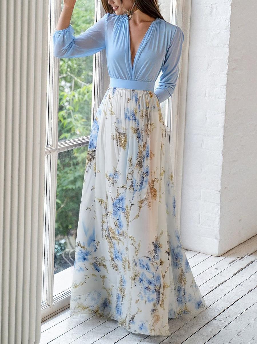 Elena | Maxi Kjole med Blomsterprint
