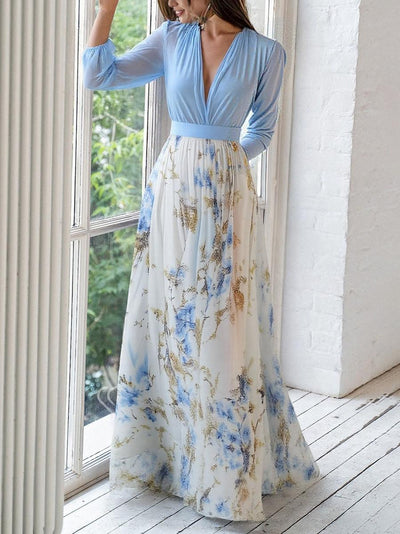 Elena | Maxi Kjole med Blomsterprint