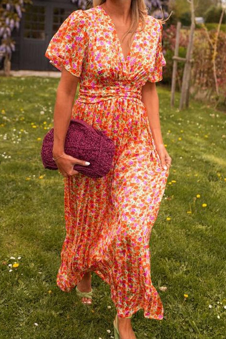Sandra | Elegant V-Hals Maxi Kjole