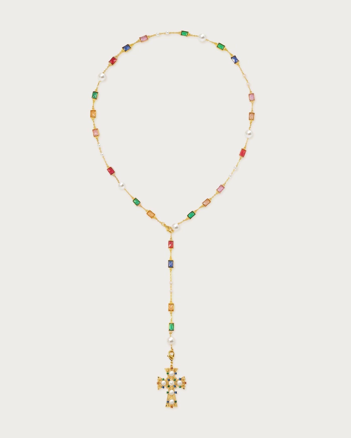 Elsker af Helius Pearl Cross Necklace