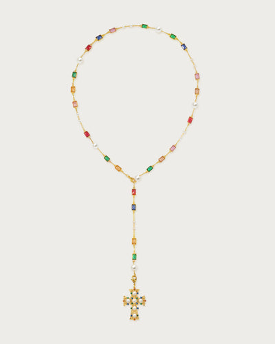 Elsker af Helius Pearl Cross Necklace