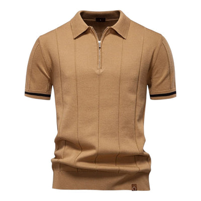 John™ | Casual Polo Shirt med Lynlås i Sporty Stil