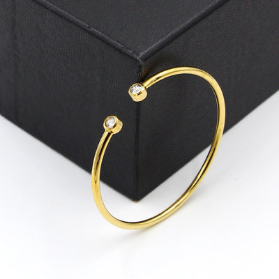 armbånd med dobbelte krystaller | 18k Guld