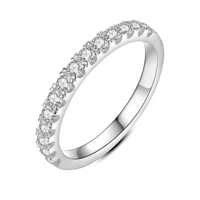 Moissanite Vielsesring | Hvidguld 18K