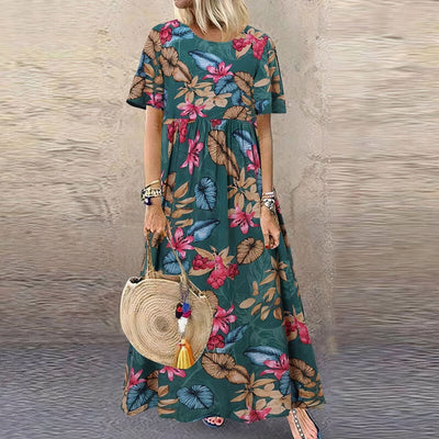 Elegant og Flydende Maxi Kjole Lotte™ med Blomster Charme™ - Olsen & Olsen - DK