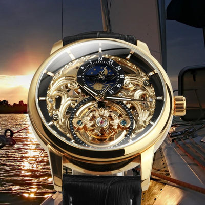 Månefase Skeleton Automatisk Ur