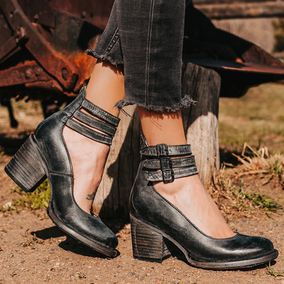 Stefanie | Elegante Riemchenpumps med blokhæle