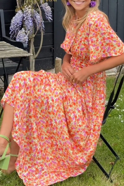 Sandra | Elegant V-Hals Maxi Kjole