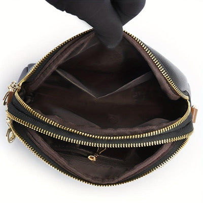 Mila Litchi Crossbody Taske med Prægning