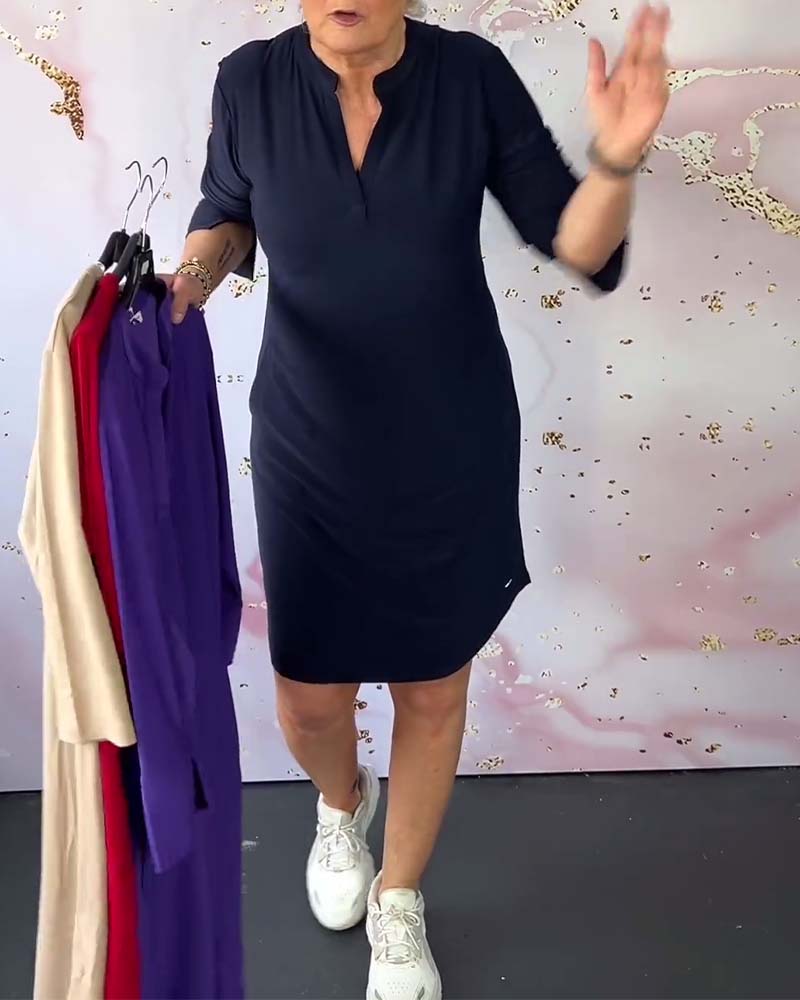 Robe Fit Med V-udskæring Og Lommer