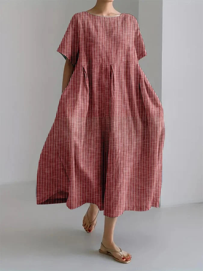 BIANCA | Lang Casual Kjole Med Behagelig Pasform Og Retro Stil Til Hverdagen