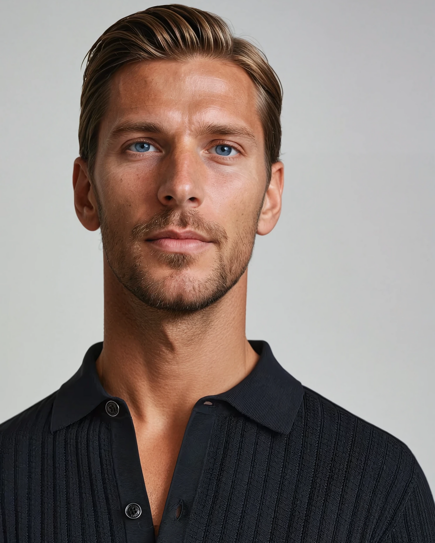 Hæklede Cardigan Polo Sort