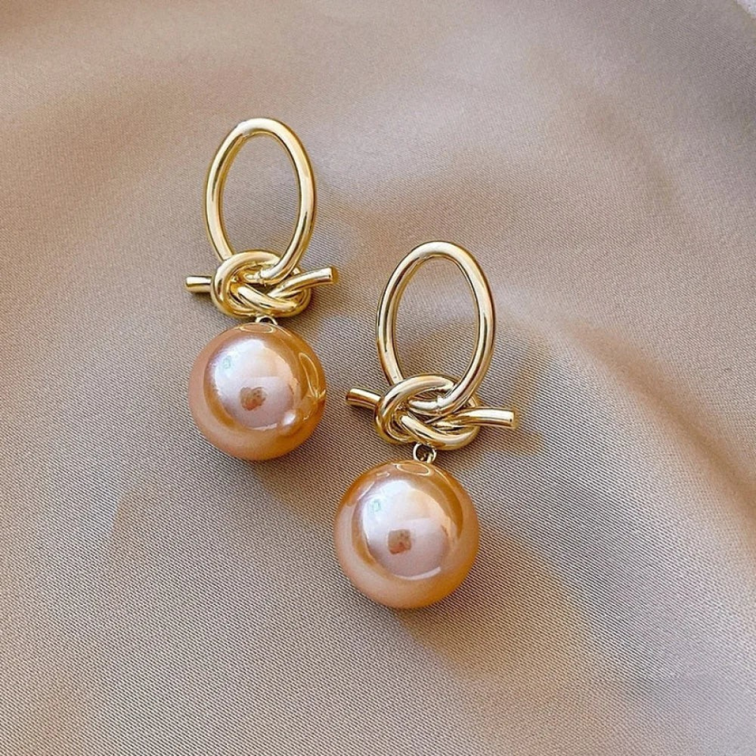 Elegant Perle Dingle Øreringe