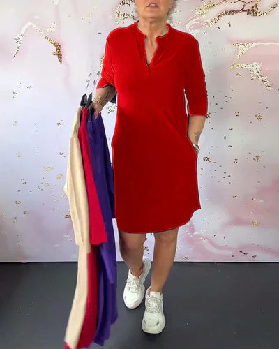 Robe Fit Med V-udskæring Og Lommer