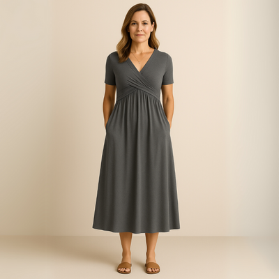 Robe Alicia Lang Kjole V-hals