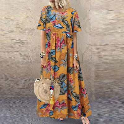 Elegant og Flydende Maxi Kjole Lotte™ med Blomster Charme™ - Olsen & Olsen - DK