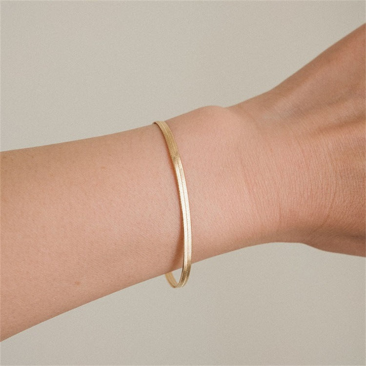 Vida Armbånd Guld i fiskebensmønster | 18k Guld