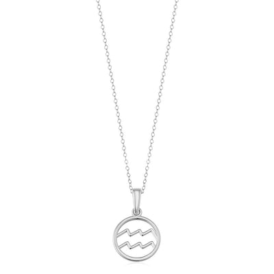 Zodiac tegn halskæde | Hvidguld 18k