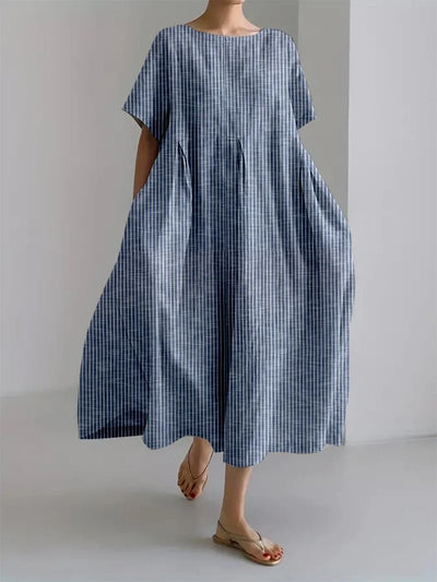BIANCA | Lang Casual Kjole Med Behagelig Pasform Og Retro Stil Til Hverdagen