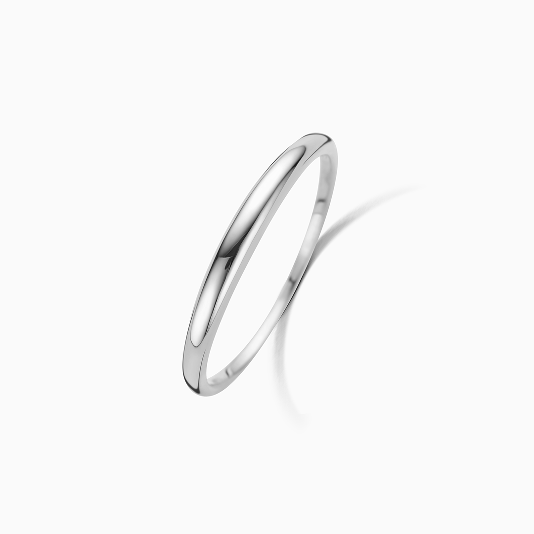 Slim Dome Ring | Hvidguld 14k