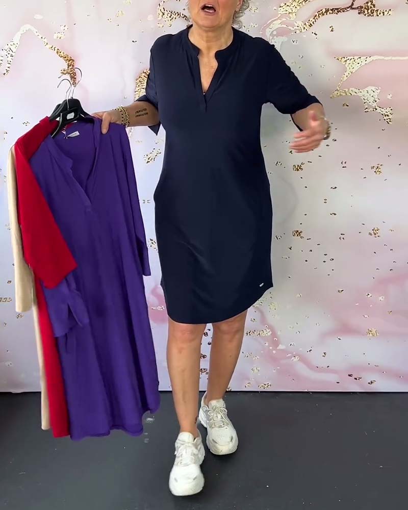 Robe Fit Med V-udskæring Og Lommer