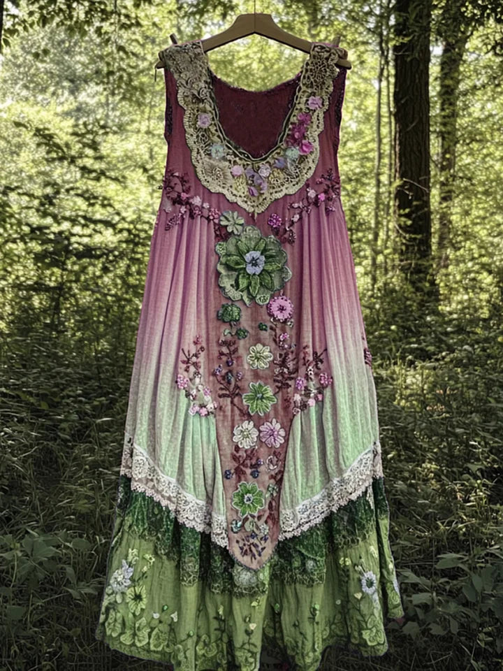 Evabella - Patchwork Art Linned Tank Kjole