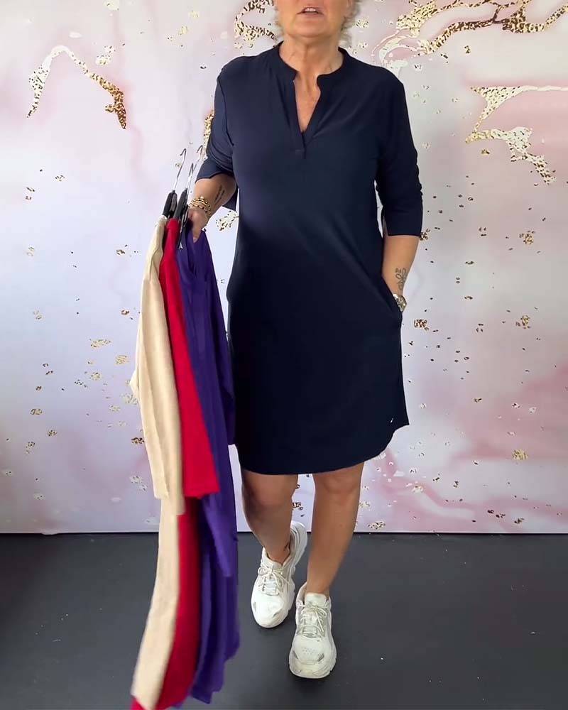 Robe Fit Med V-udskæring Og Lommer