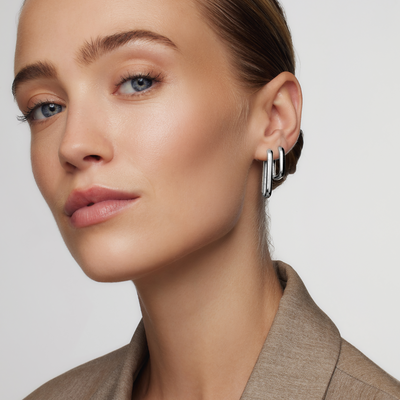 Store Ikon Hoops | Hvidguld 18k