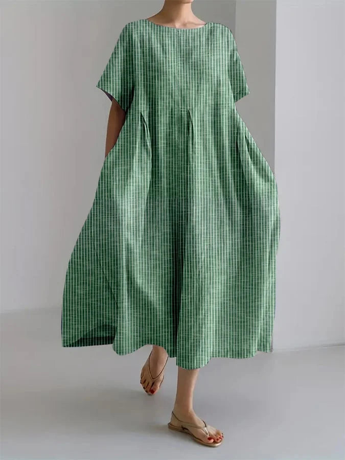 BIANCA | Lang Casual Kjole Med Behagelig Pasform Og Retro Stil Til Hverdagen