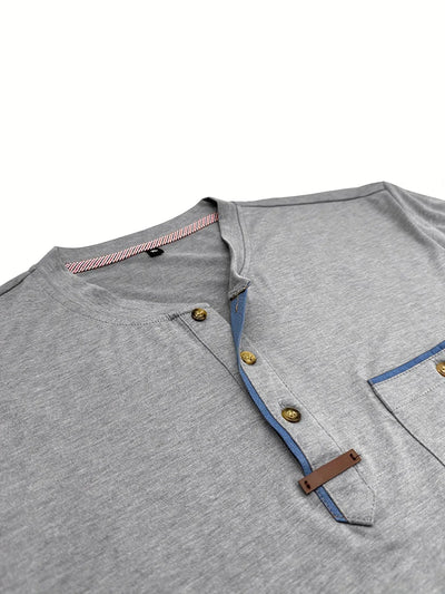 Saxon - Elegant Rund Hals T-shirt Med Lomme