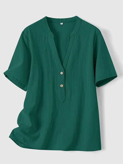 Elegant Harrode Skjorte med V-Udskæring og Knapper