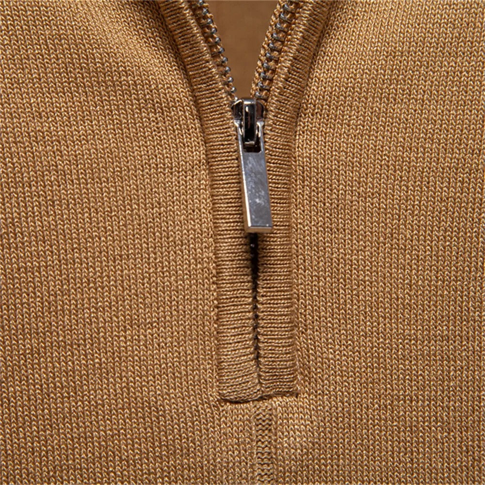 John™ | Casual Polo Shirt med Lynlås i Sporty Stil
