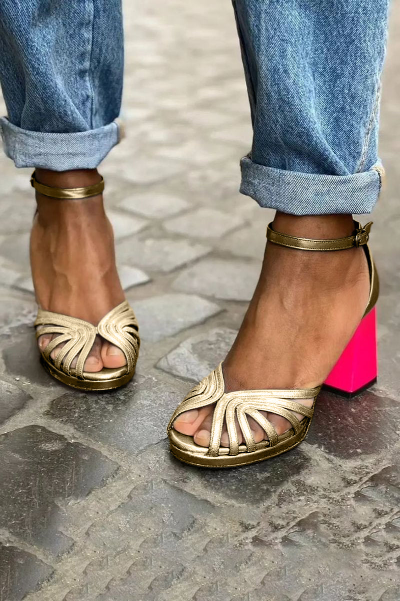 Juliane | Elegante Remsandaler med Blockhæl