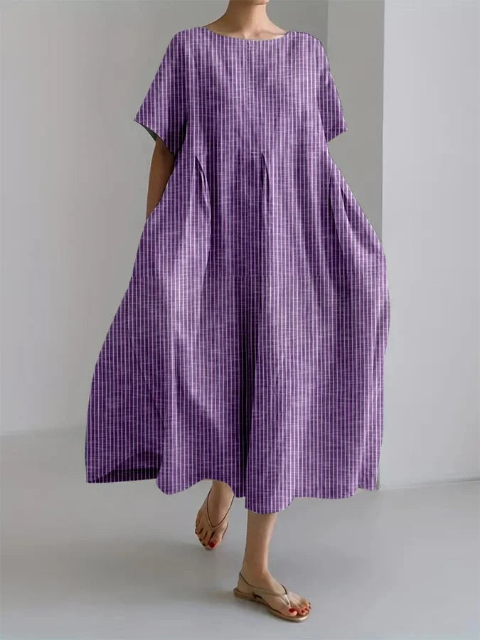 BIANCA | Lang Casual Kjole Med Behagelig Pasform Og Retro Stil Til Hverdagen