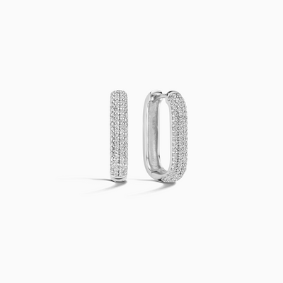 Icon Pavé Hoops | Hvidguld 18k