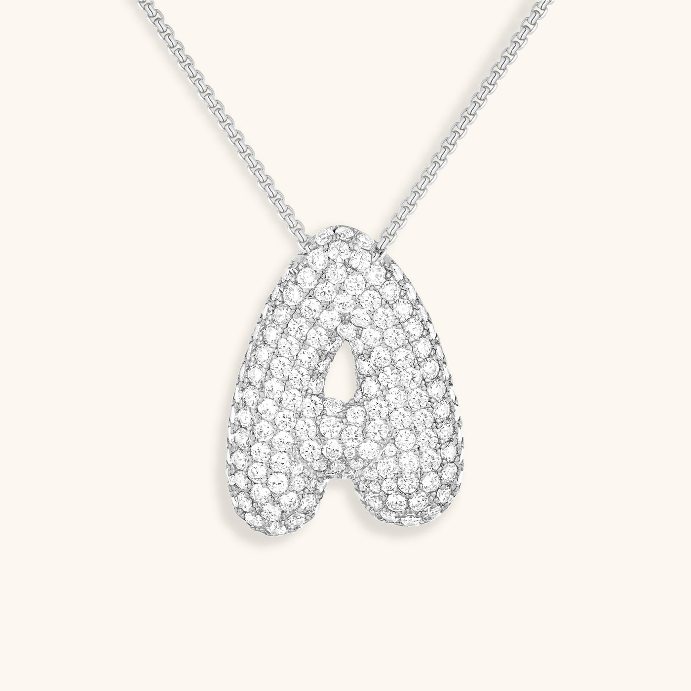 Navnesmykke Bubble med diamant | 18k Guld