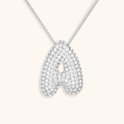 Navnesmykke Bubble med diamant | 18k Guld