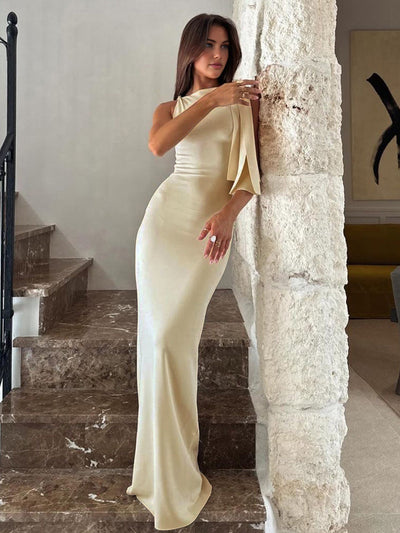 Rosa maxi kjole Off-White med knuder