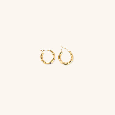 Elegante brede runde øreringe | 18k guld