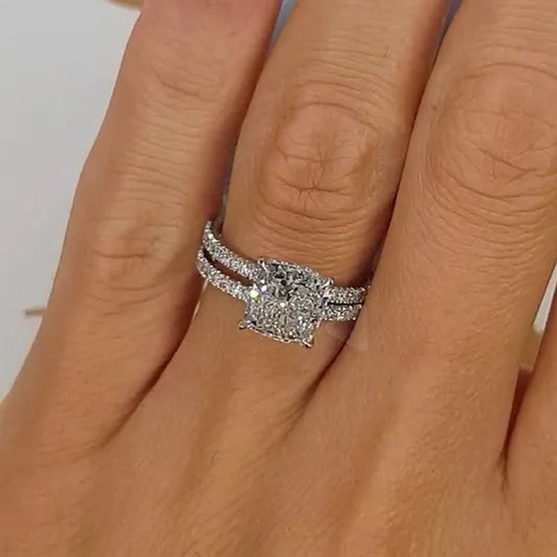 Bridal Kissen 2 Stykker Ring Sæt | Hvidguld