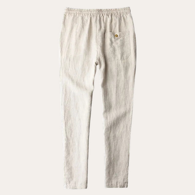 Linned Bukser Med Snor Beige