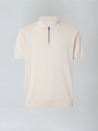 Polo med Lynlås - Beige