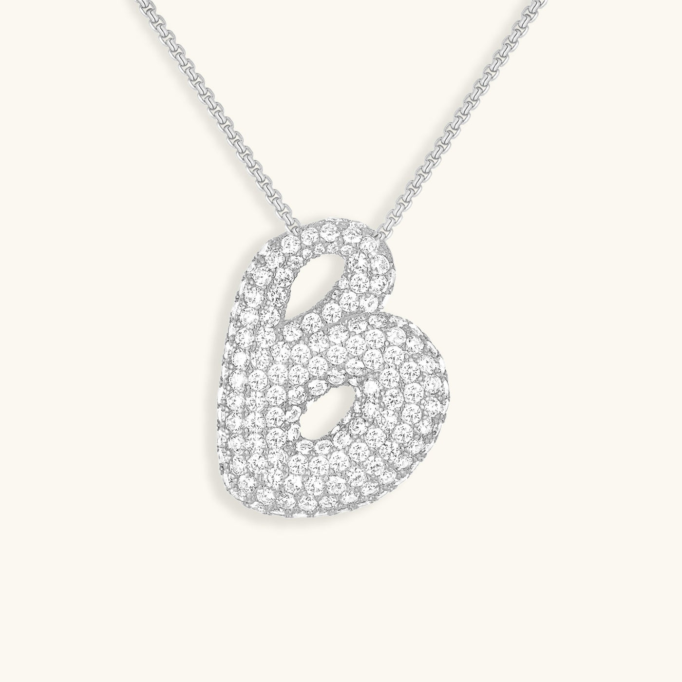 Navnesmykke Bubble med diamant | 18k Guld