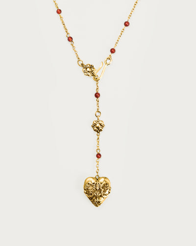 Carnelian Veil Lariat Halskæde i Guld